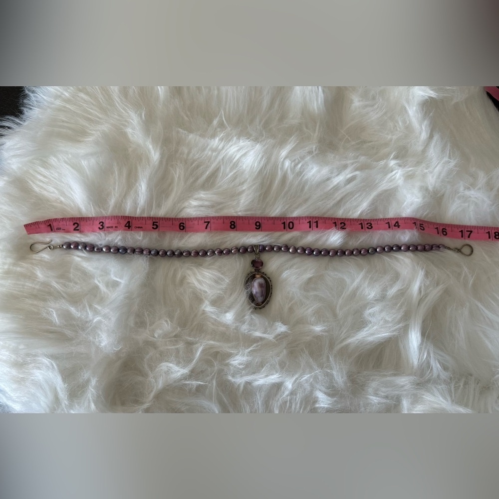 NWOT Purple Freshwater Pearl, Amethyst & Shell Necklace - Picture 8 of 8